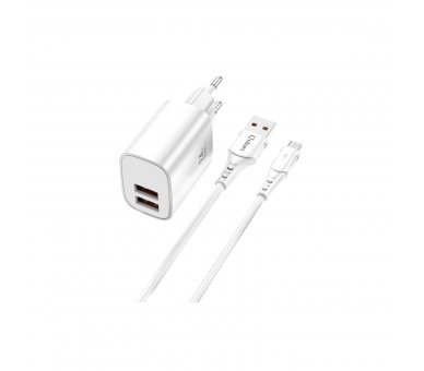 Kit Cargador Qcharx Apolo 24A  + Cable Usb A  Micro Usb  Bla