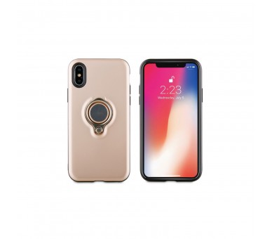 Muvit Carcasa Ring Magnetica Apple Iphone Xs/X Rosa Oro