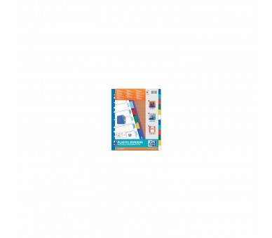 Separadores Plástico A4 12 Posiciones De Colores Oxford 1002