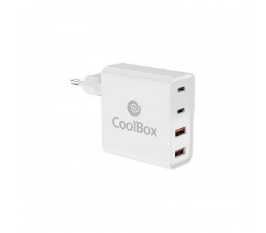 Cargador Usb De Pared Coolbox 100W 2 X Usb Tipo A - 2 X Usb