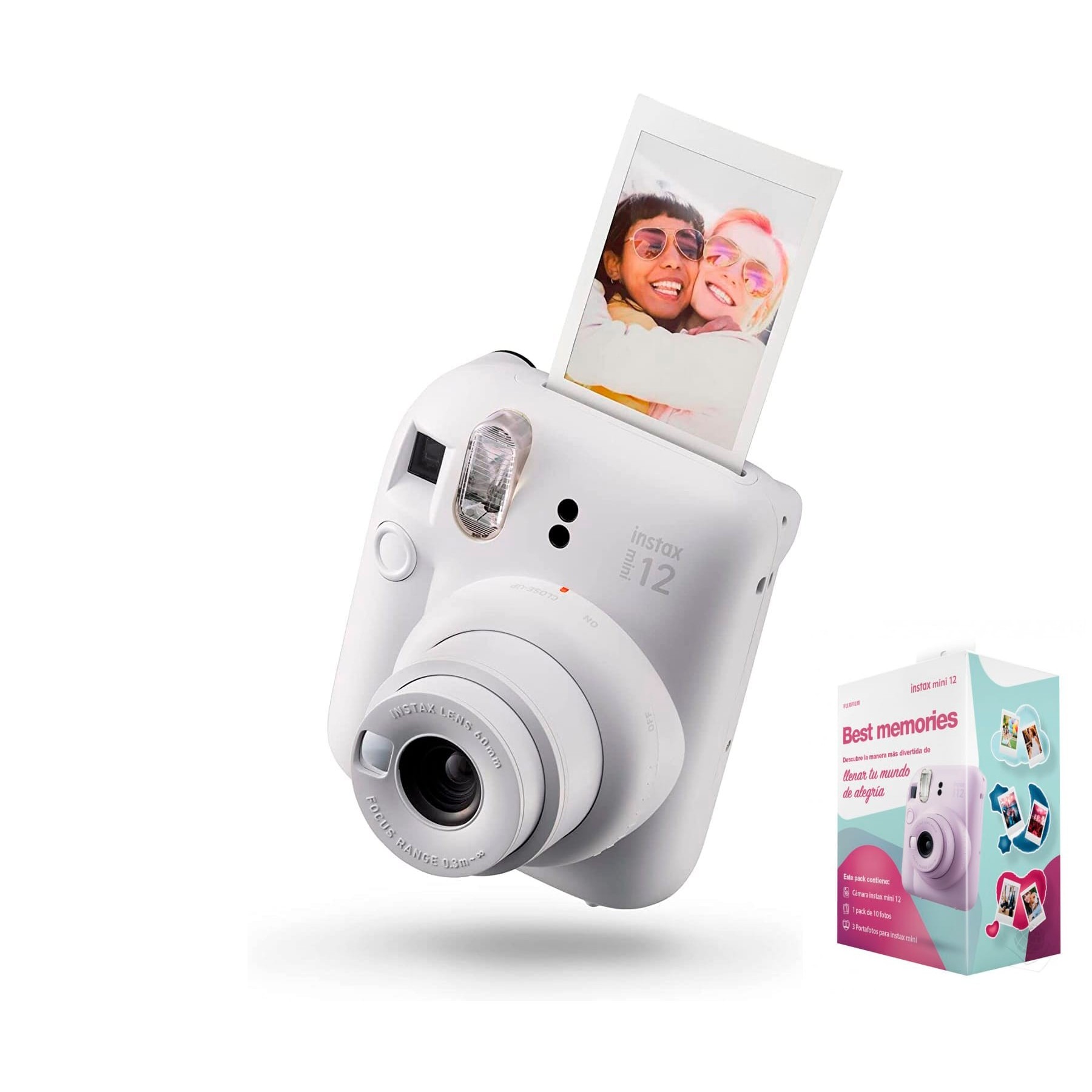 Fujifilm Kit Best Memories Instax Mini 12 Clay White / Cámar
