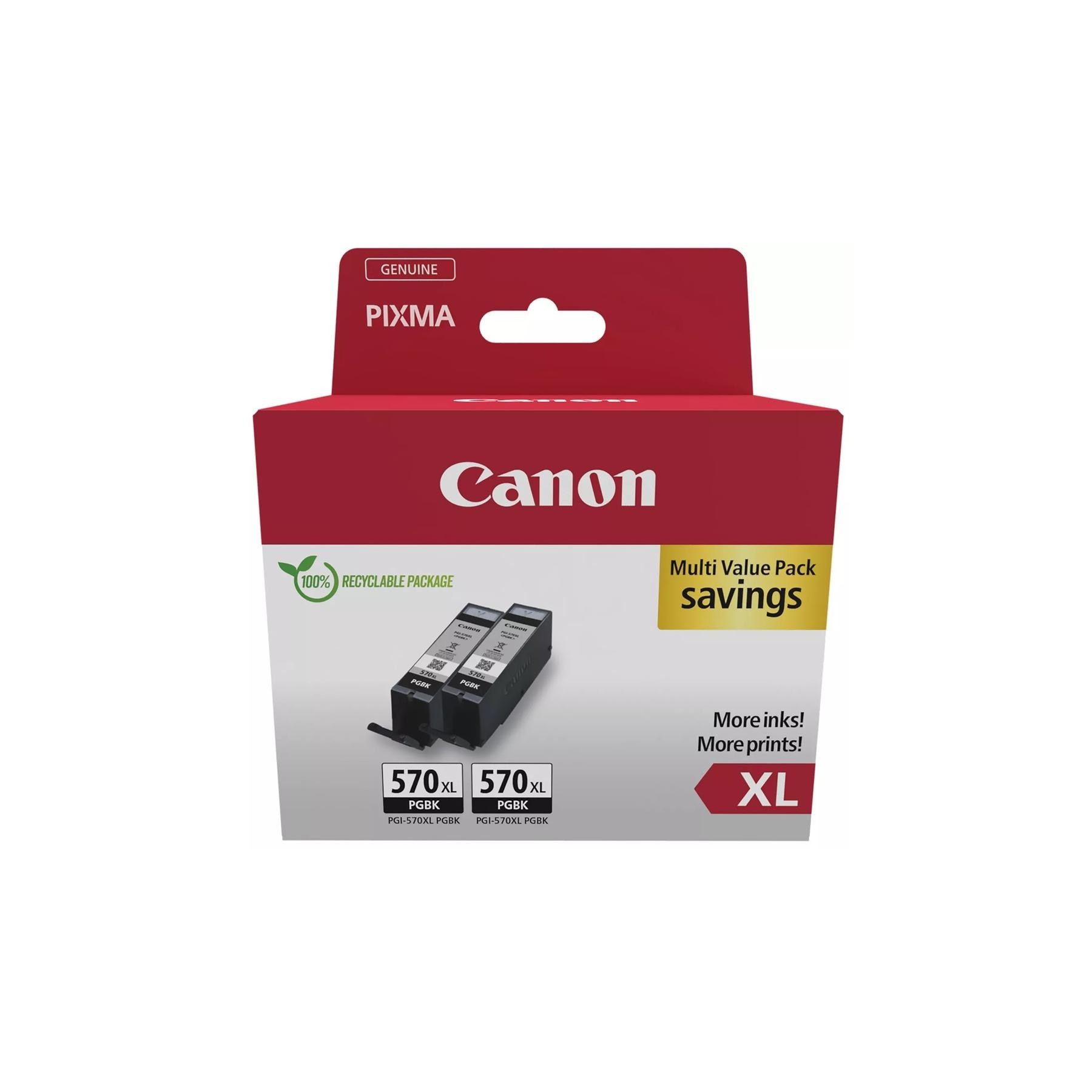 Pack Cartucho Tinta Canon Pgi - 570Xl Negro 2 Uds