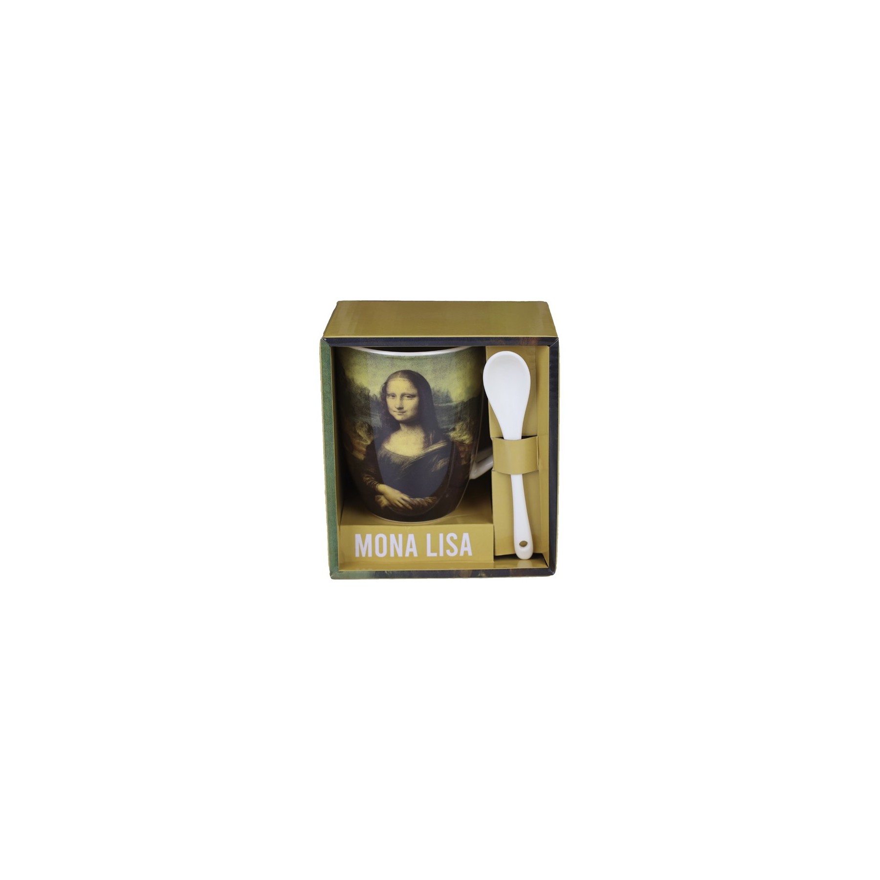 Taza De Cerámica Con Cuchara Enesco Mona Lisa