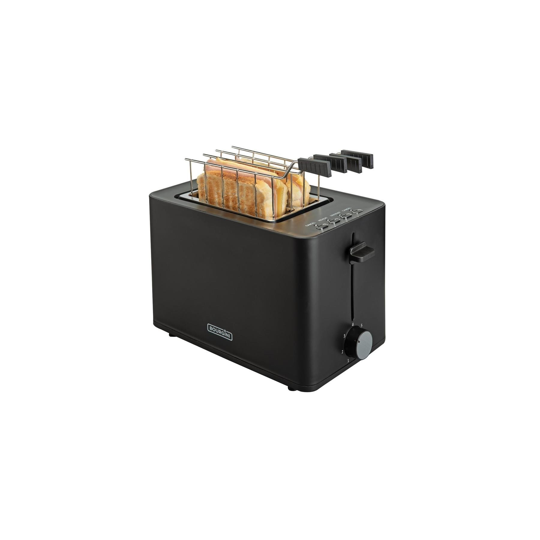 Tostadora Bourgini Con Accesorios Sandwich Color Negro 14040