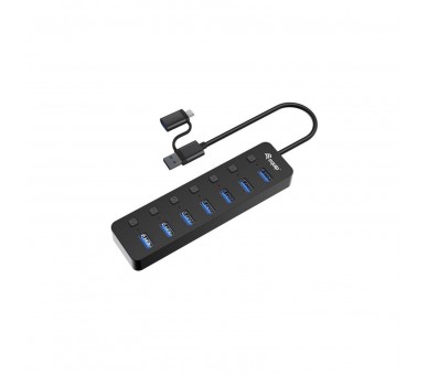 Hub Equip Usb Tipo A + Adaptador Usb Tipo C 7 En 1