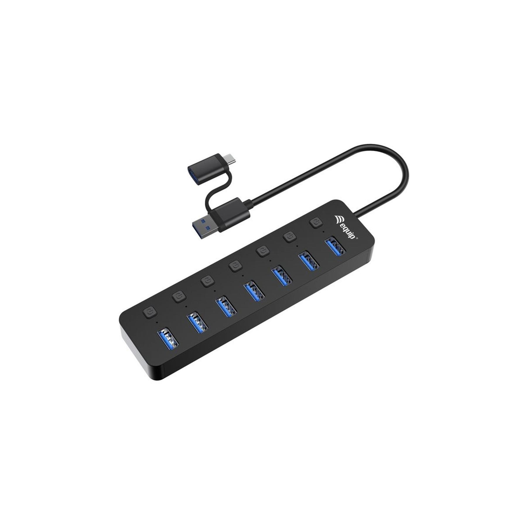 Hub Equip Usb Tipo A + Adaptador Usb Tipo C 7 En 1