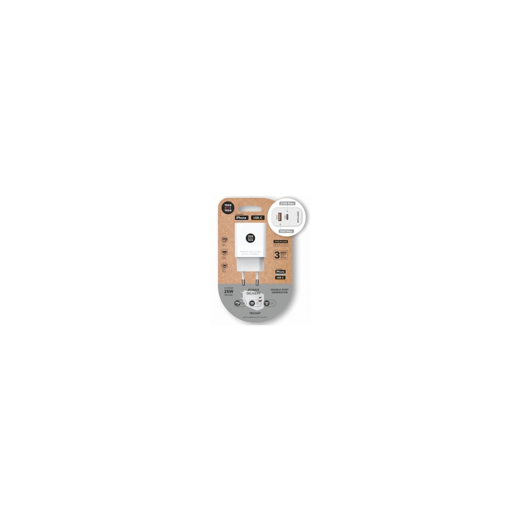 Cargador De Pared Tech One Tech Tec2267/ 1Xusb Tipo-C/ 1Xusb Cargador De Pared Tech One Tech Tec2267/ 1Xusb Tipo-C/ 1Xusb