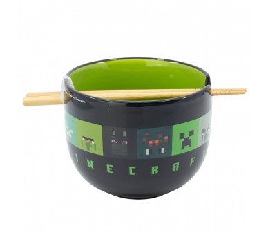 Cuenco Ramen Con Palillos - Minecraft - 450 Ml