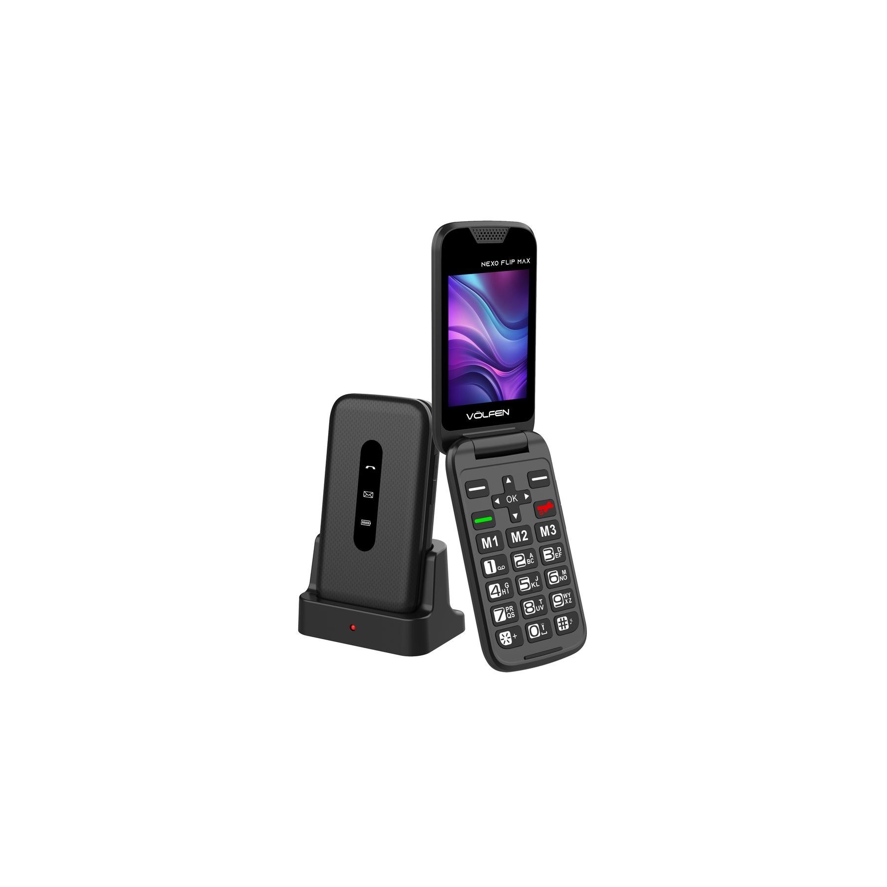 Telefono Movil Volfen Nexo Flip Max Tipo Concha Negro Base D