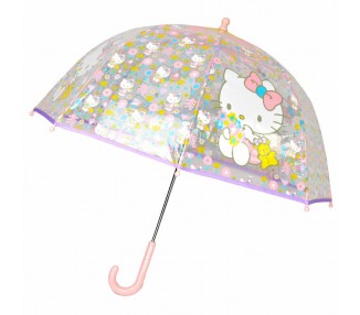 Paraguas manual transparente Hello Kitty 48cm