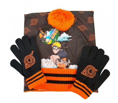 Set gorro braga cuello y guantes Naruto