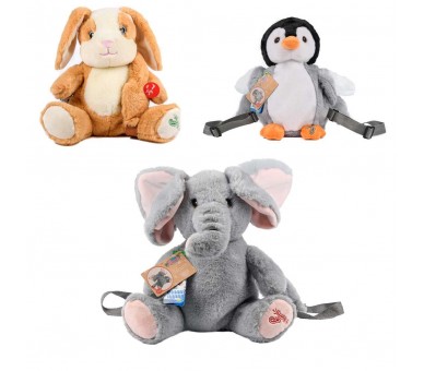 Mochila peluche animales surtido