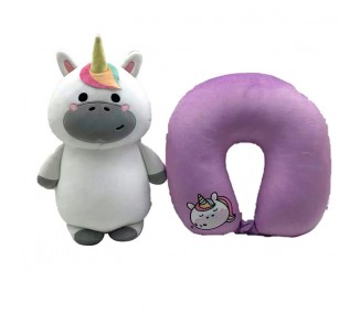 Almohada viaje + peluche Swapseazzz Unicornio Adoracorns