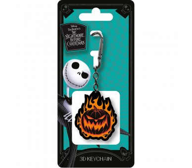Llavero 3D Calabaza en Llamas Pesadilla Antes de Navidad Disney 6cm