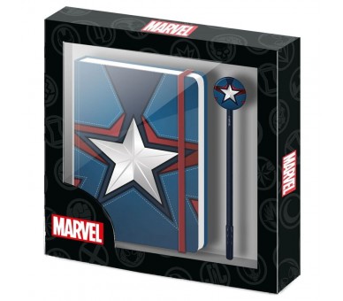 Set diario + Boligrafo Capitan America Marvel