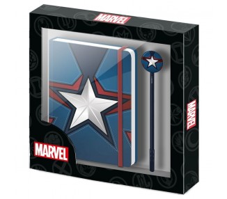 Set diario + Boligrafo Capitan America Marvel