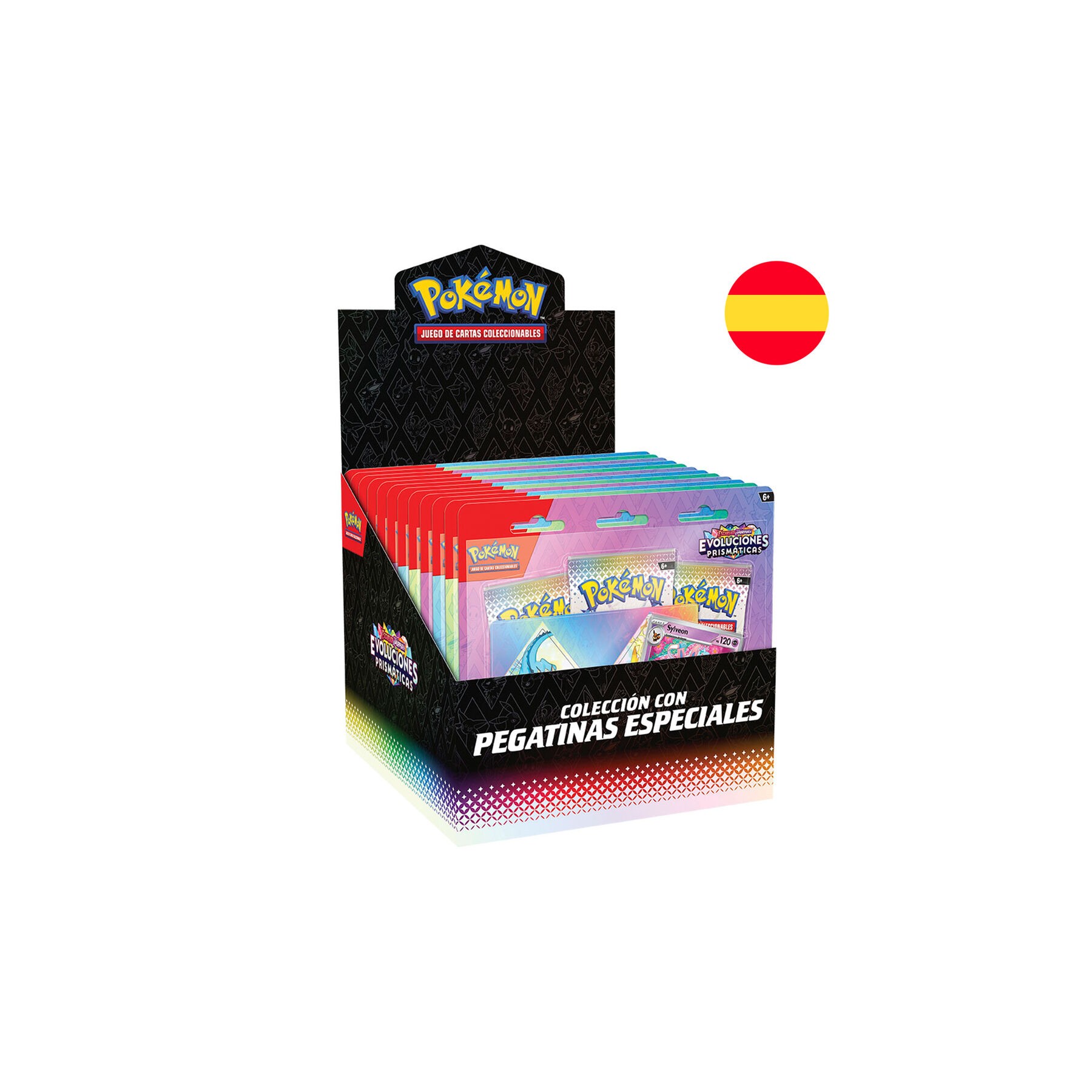 Blister juego cartas coleccionables Tech Sticker Collection Evoluciones Prismaticas Pokemon español surtido