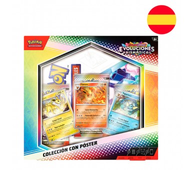 Blister juego cartas coleccionables Poster collection Evoluciones Prismaticas Pokemon Español