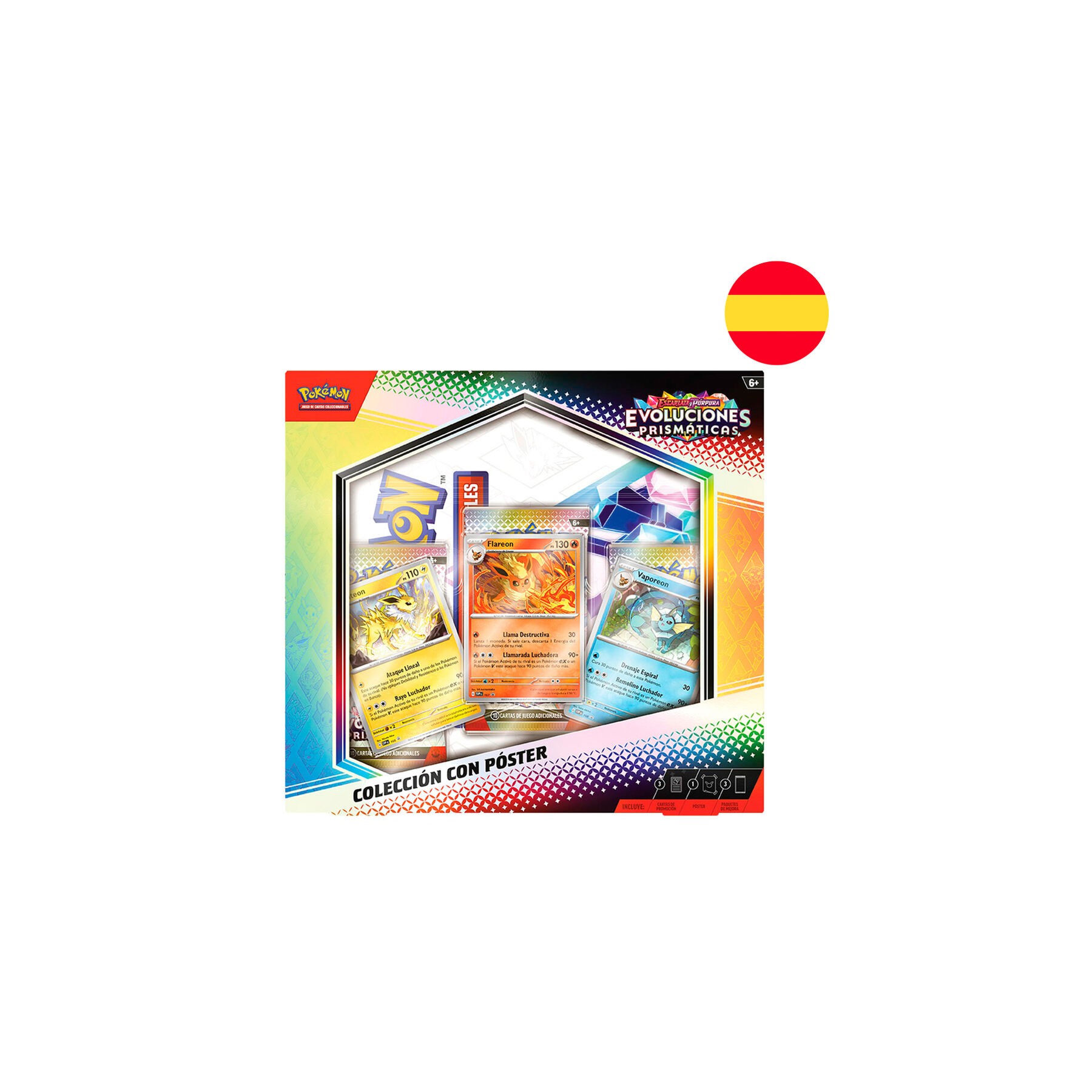 Blister juego cartas coleccionables Poster collection Evoluciones Prismaticas Pokemon Español