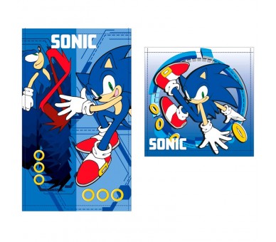 Set 2 toallas baño Sonic The Hedgehog algodon