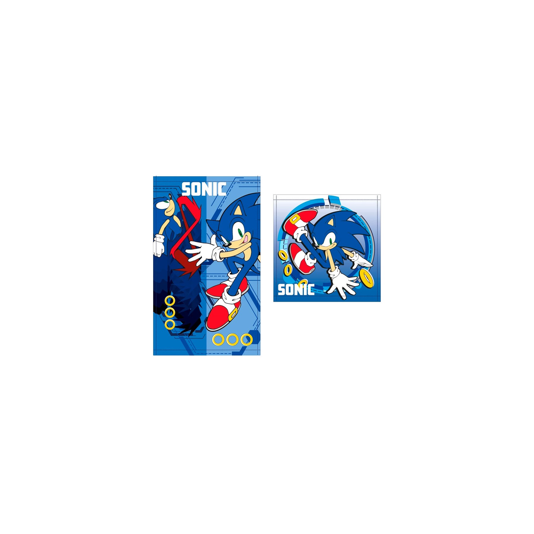 Set 2 toallas baño Sonic The Hedgehog algodon