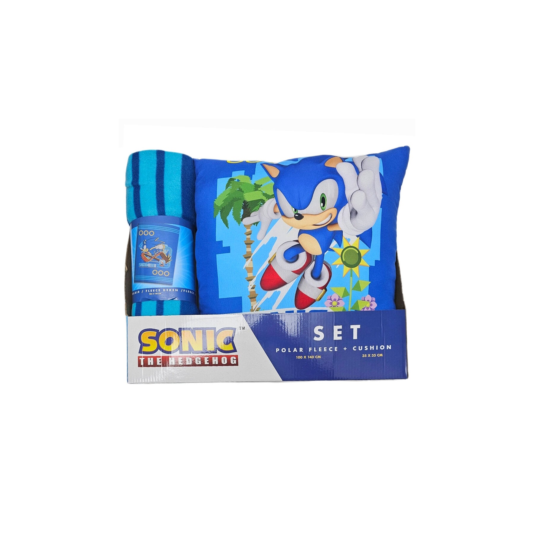 Set manta polar + cojin Sonic the Hedgehog