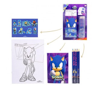 Set papeleria coloreable Sonic Prime