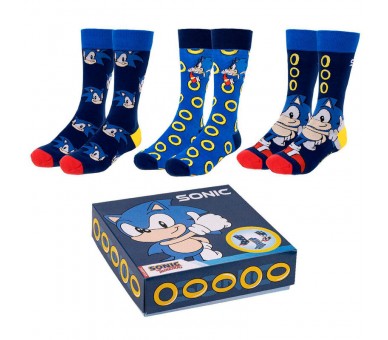 Set 3 calcetines Sonic the Hedgehog adulto