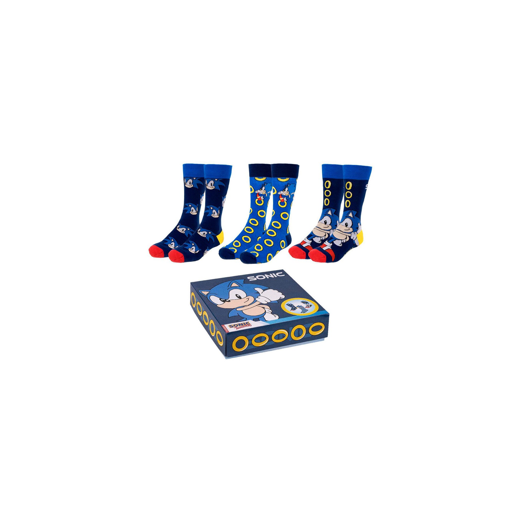 Set 3 calcetines Sonic the Hedgehog adulto