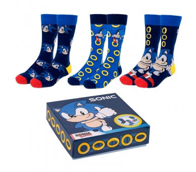 Set 3 calcetines Sonic the Hedgehog adulto