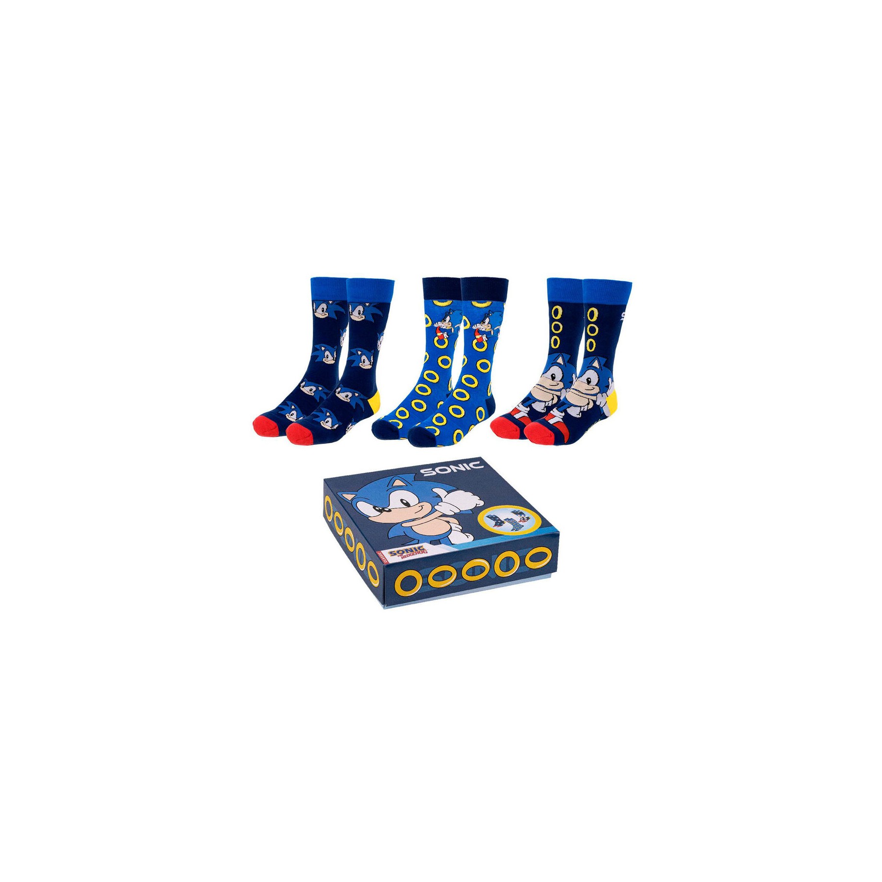 Set 3 calcetines Sonic the Hedgehog adulto