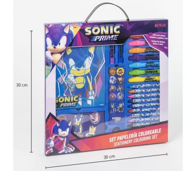 Set papeleria coloreable Sonic Prime