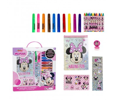 Set papeleria coloreable Minnie Disney