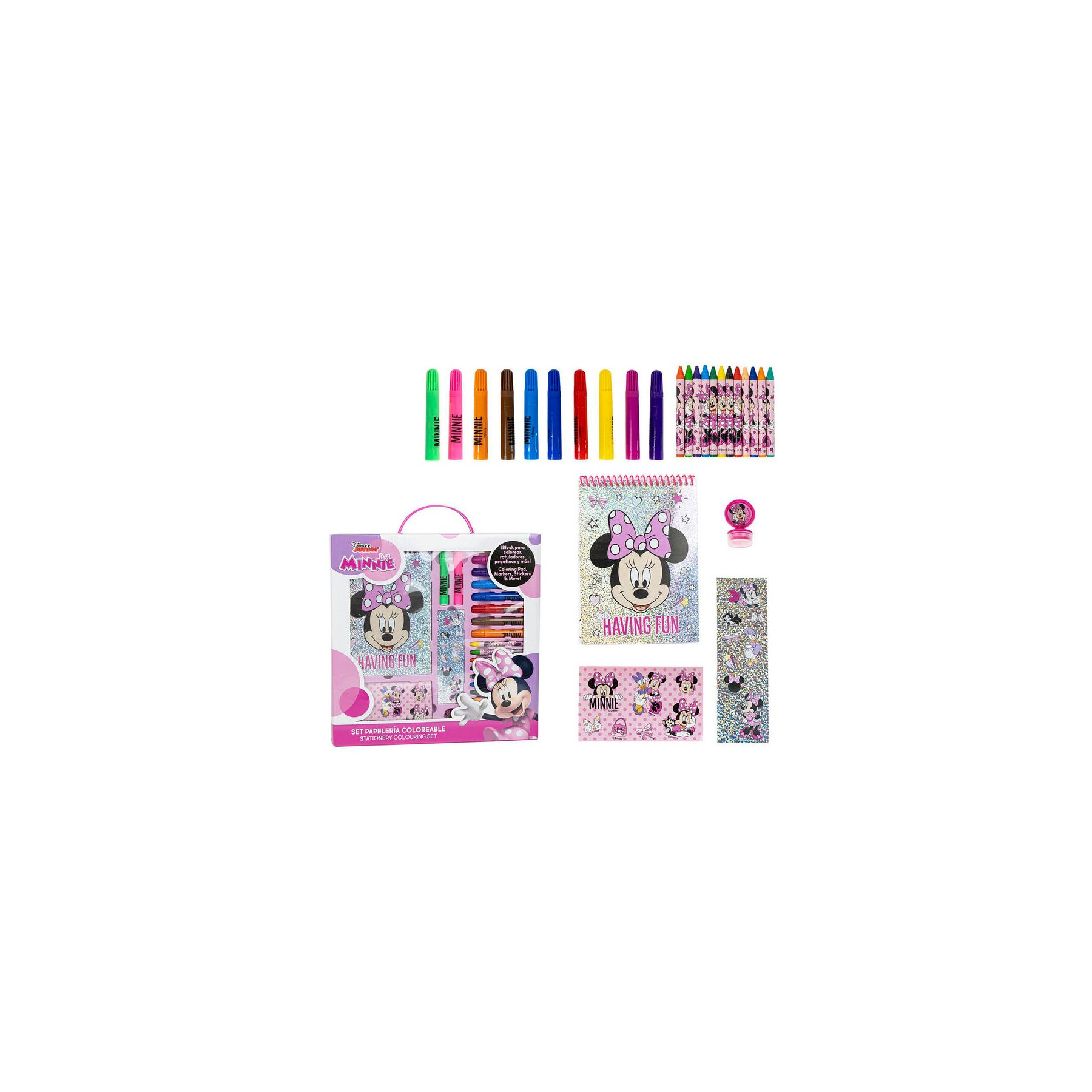 Set papeleria coloreable Minnie Disney