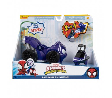 Vehiculo Black Panther 2 in 1 patroller Spidey Amazing Friends Marvel