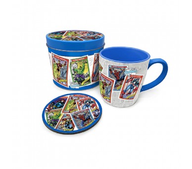Lata regalo taza + posavasos Marvel