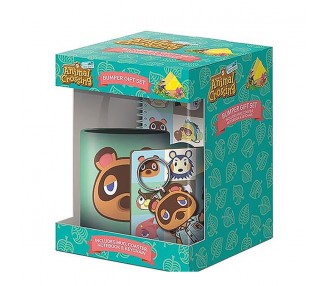 Set Taza + Cuaderno + Llavero y Posavasos Animal Crossing
