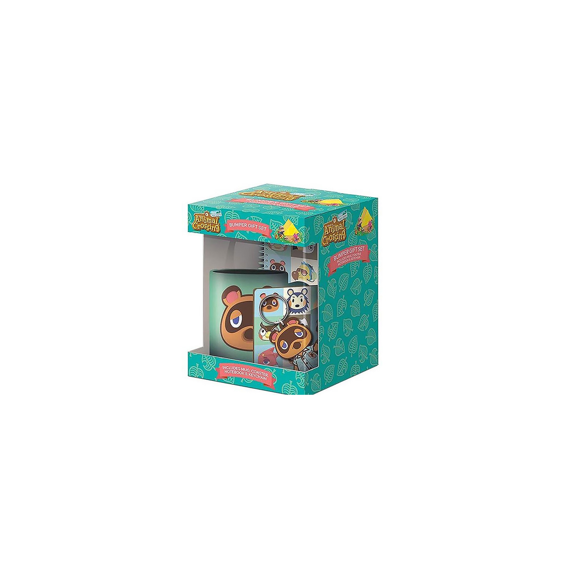 Set Taza + Cuaderno + Llavero y Posavasos Animal Crossing