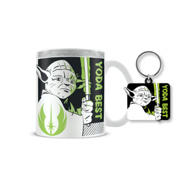 Set Taza + Llavero Yoda Best Star Wars