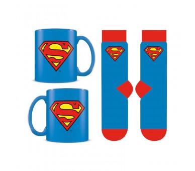 Set Taza y Calcetines Logo Superman DC Comics