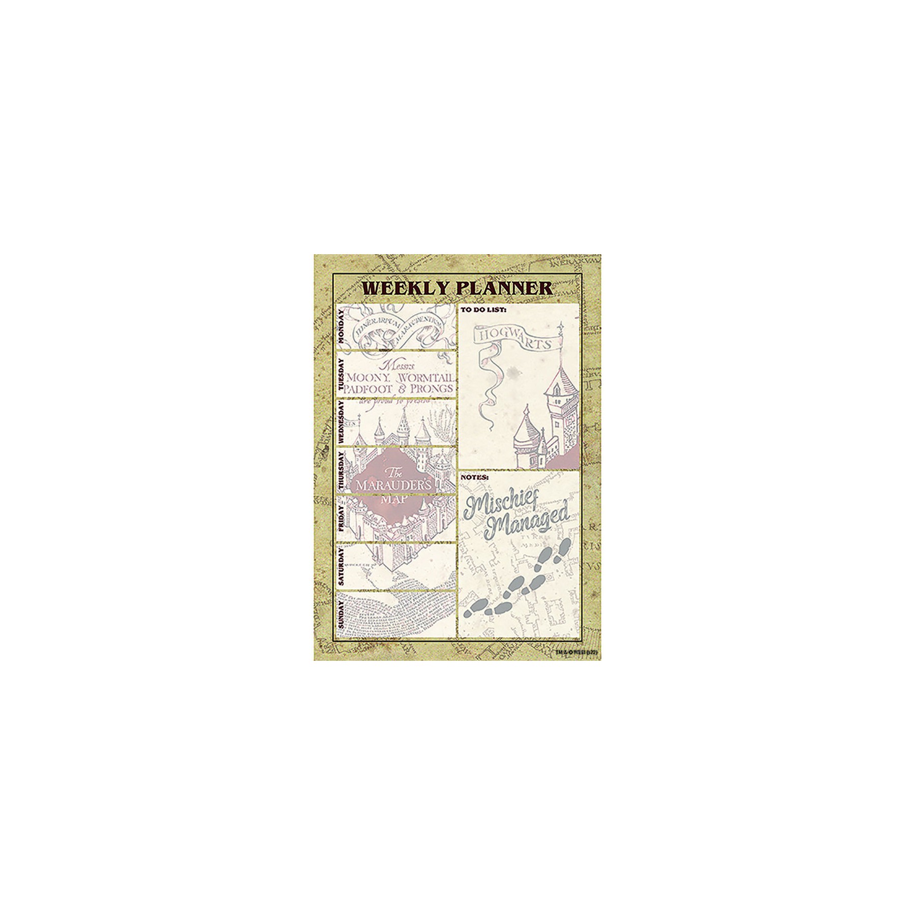 Planificador semanal A5 Mapa Merodeador Harry Potter