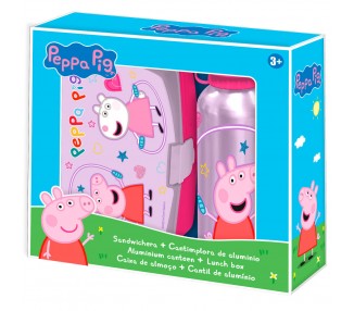 Sandwichera + cantimplora aluminio Peppa Pig 500ml