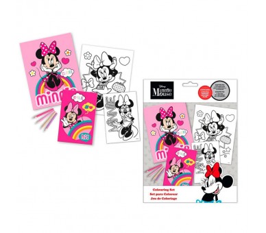 Set colorear +  pegatinas Minnie Disney