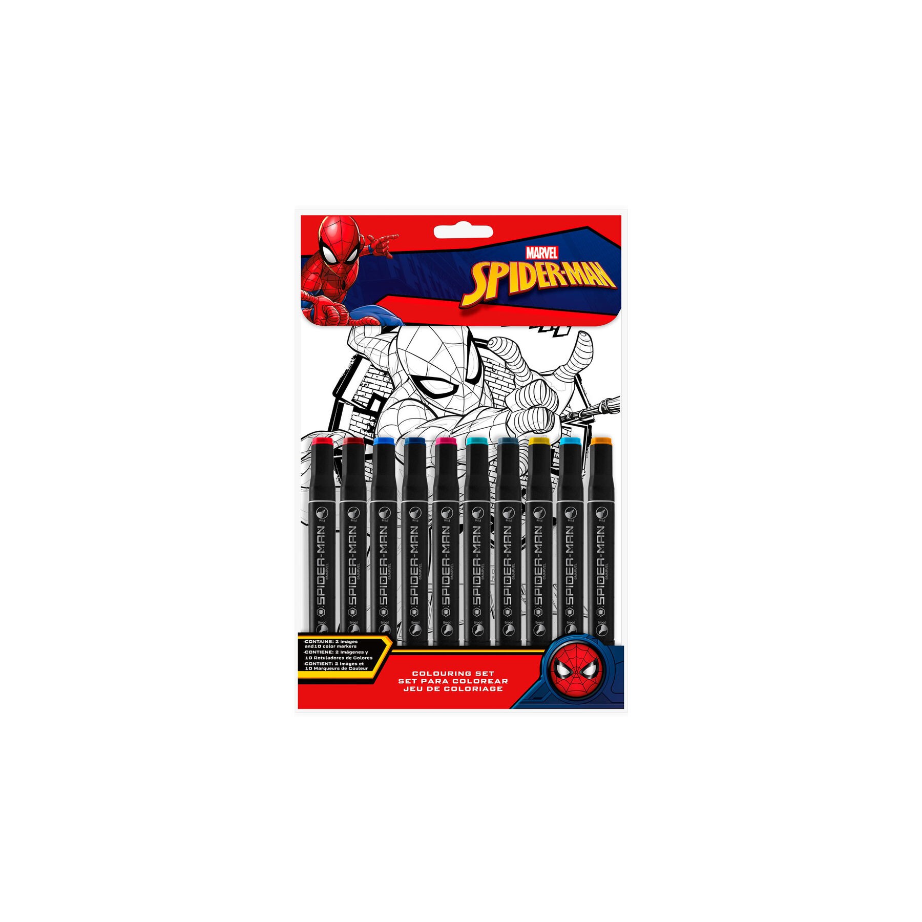 Set papeleria pinta con numeros Spiderman Marvel