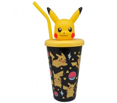 Vaso caña topper 3D Pikachu Pokemon 500ml