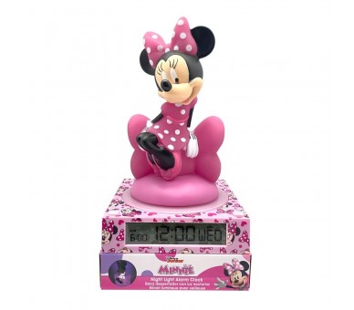 Lampara 3D con despertador Minnie Disney