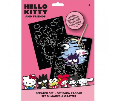 Set papeleria Scratch Art Hello Kitty and Friends