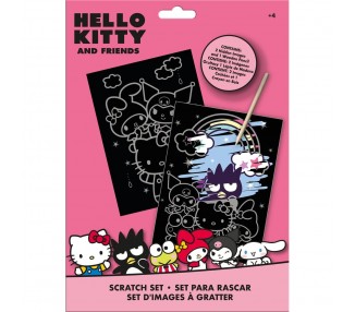 Set papeleria Scratch Art Hello Kitty and Friends