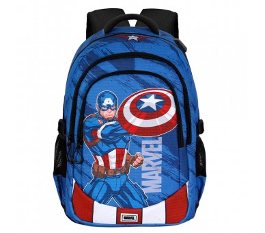 Mochila Gears Capitan America Marvel 44cm adaptable