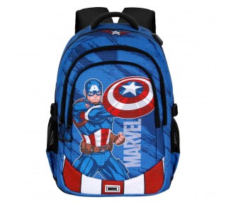 Mochila Gears Capitan America Marvel 44cm adaptable